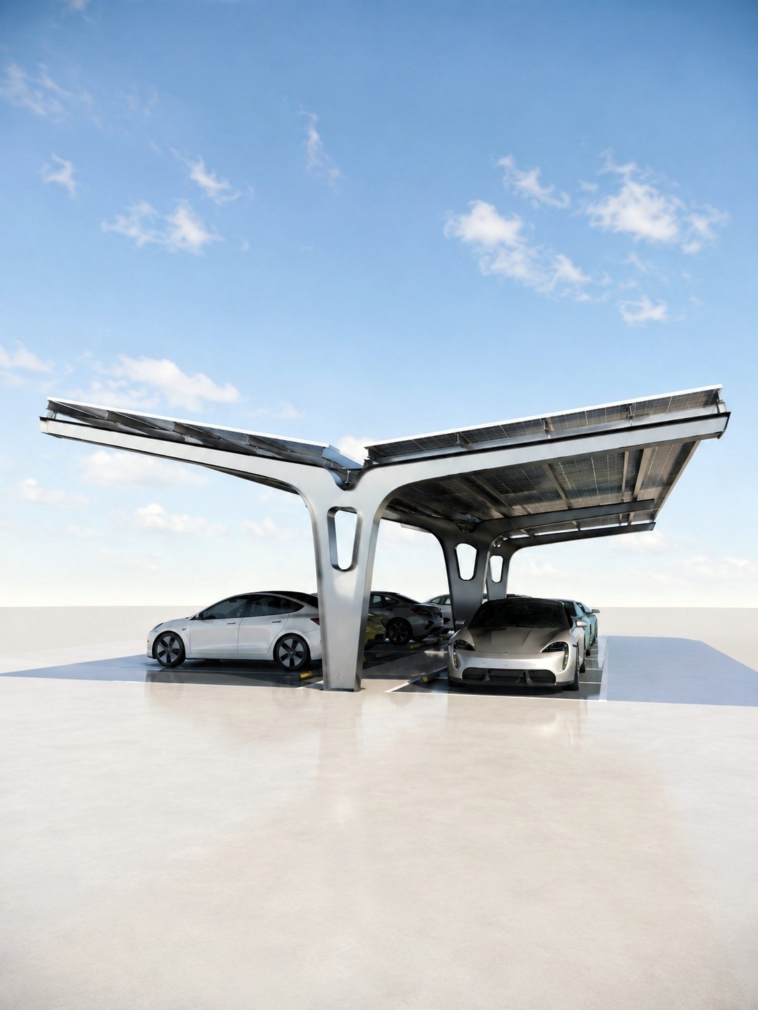 Twin-canopy charging layout